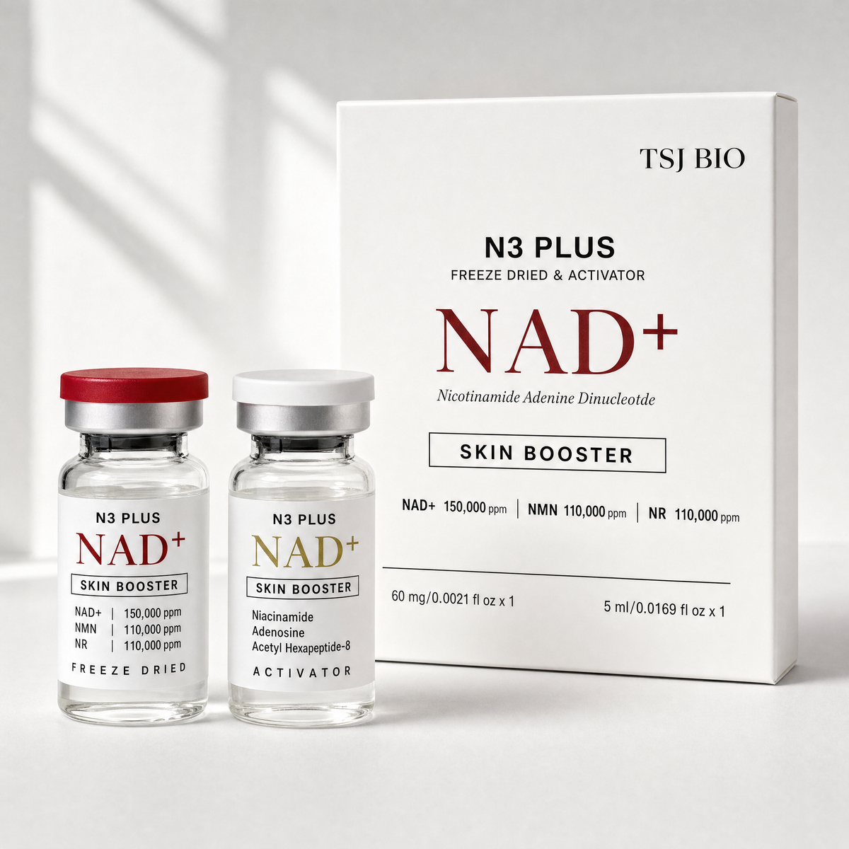 N3 Plus NAD+ Skin Booster, Freeze-Dried Ampoule + Activator